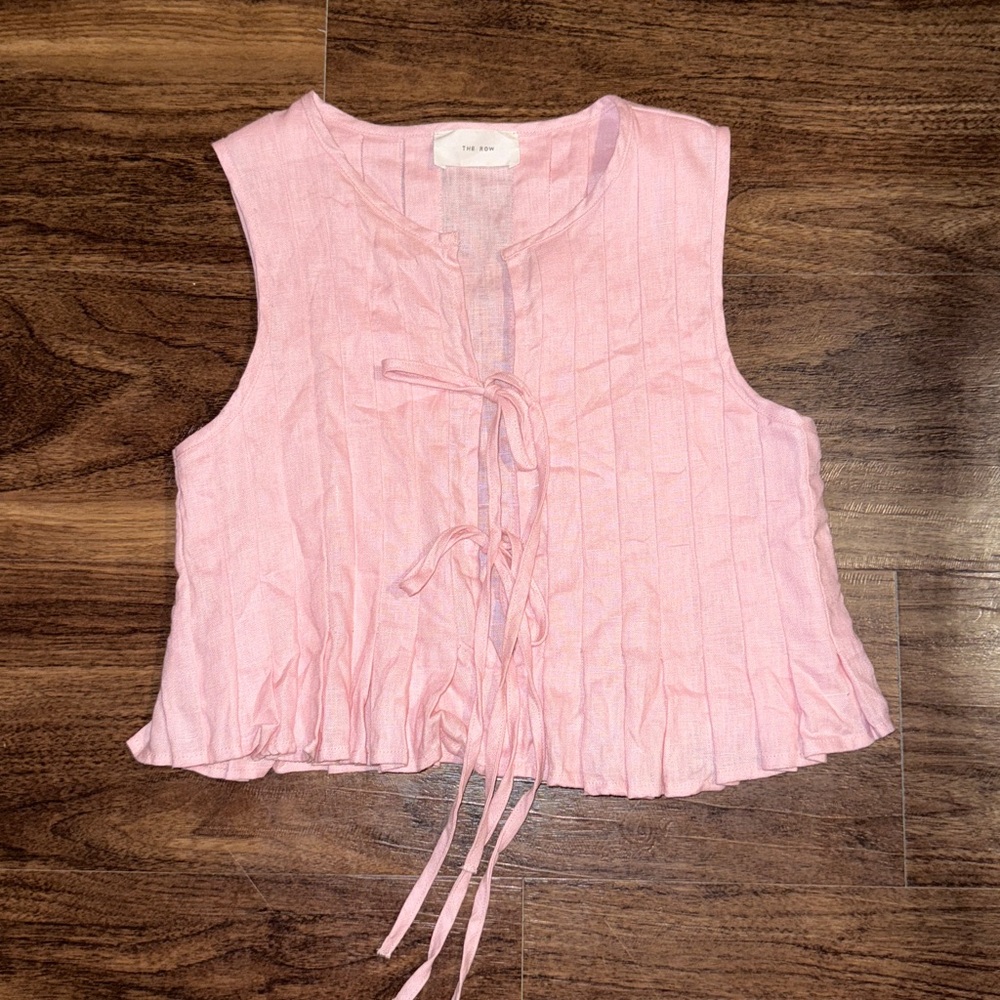 The Row Linen Front Tie Top